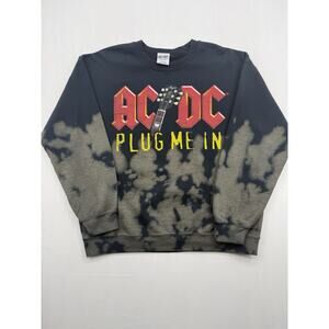 Official AC/DC Plug Me In Black Tie Dye Sweatshirt 2015 Adult Sz Large
